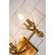 Fun Finial 3 Light 22 inch Gold Leaf with Antique Vanity Light Wall Light